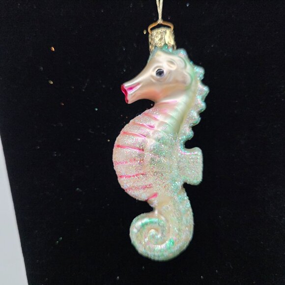 Christopher Radko 1996 Seahorse Glass Ornament Charlie Horse 4.5" - Picture 1 of 7